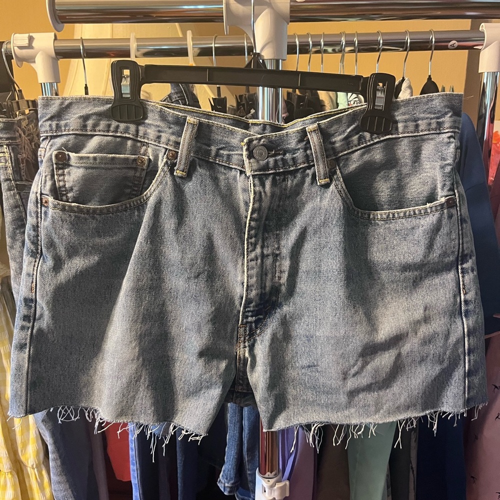 Classic Denim Cutoff Shorts - Blue